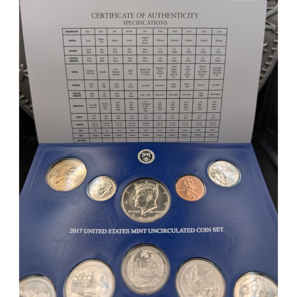 2017 U.S. Mint Set – Philadelphia (P) – Complete 10‑Coin Set